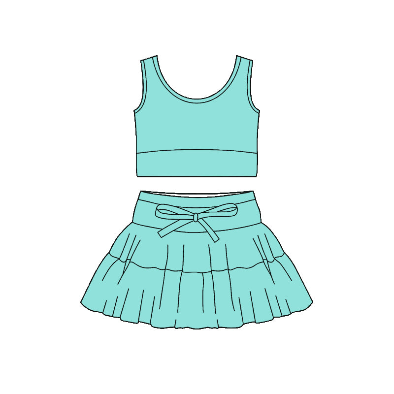 Aqua tank top design girls summer active yoga outfit preorder