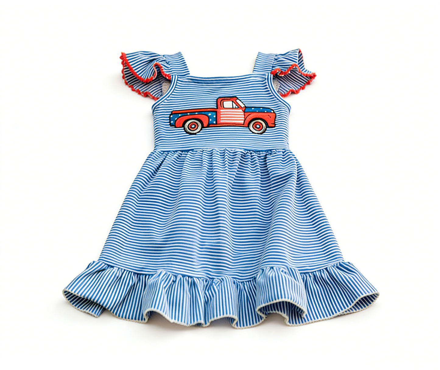July 4th truck design girls holiday dress preorder