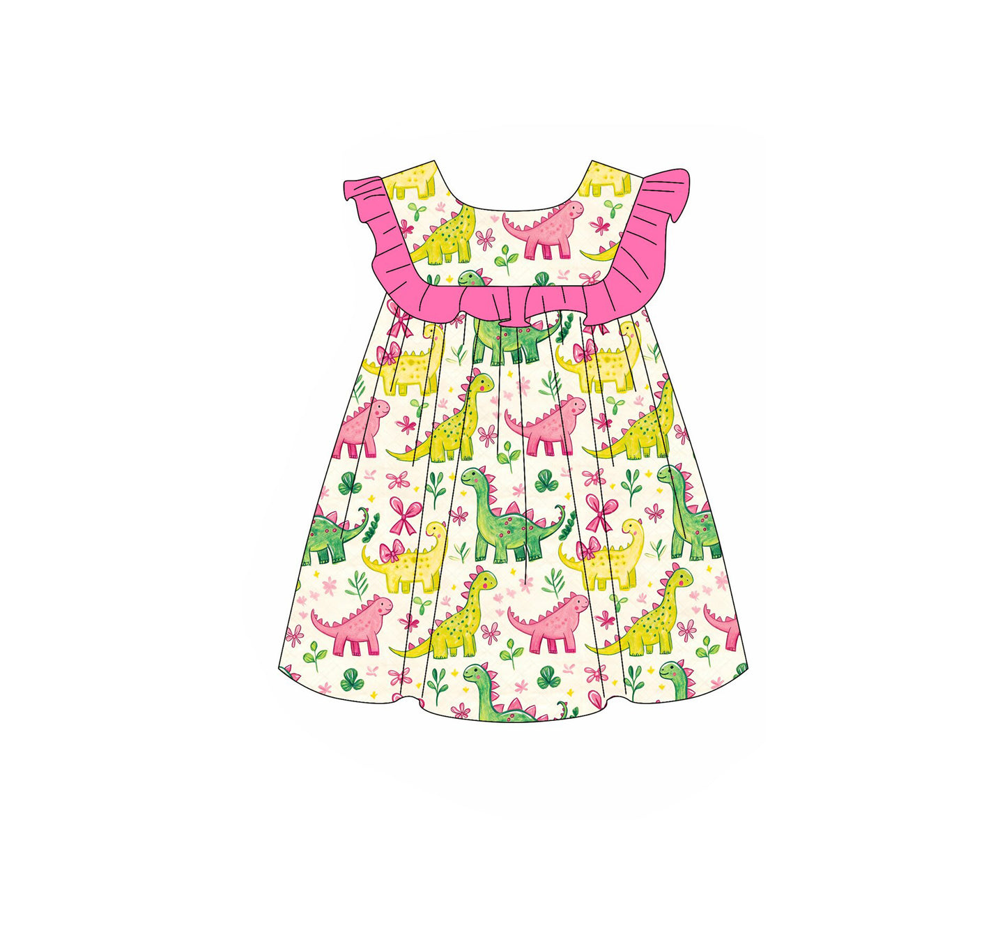 Dinosaur design girls summer dress preorder