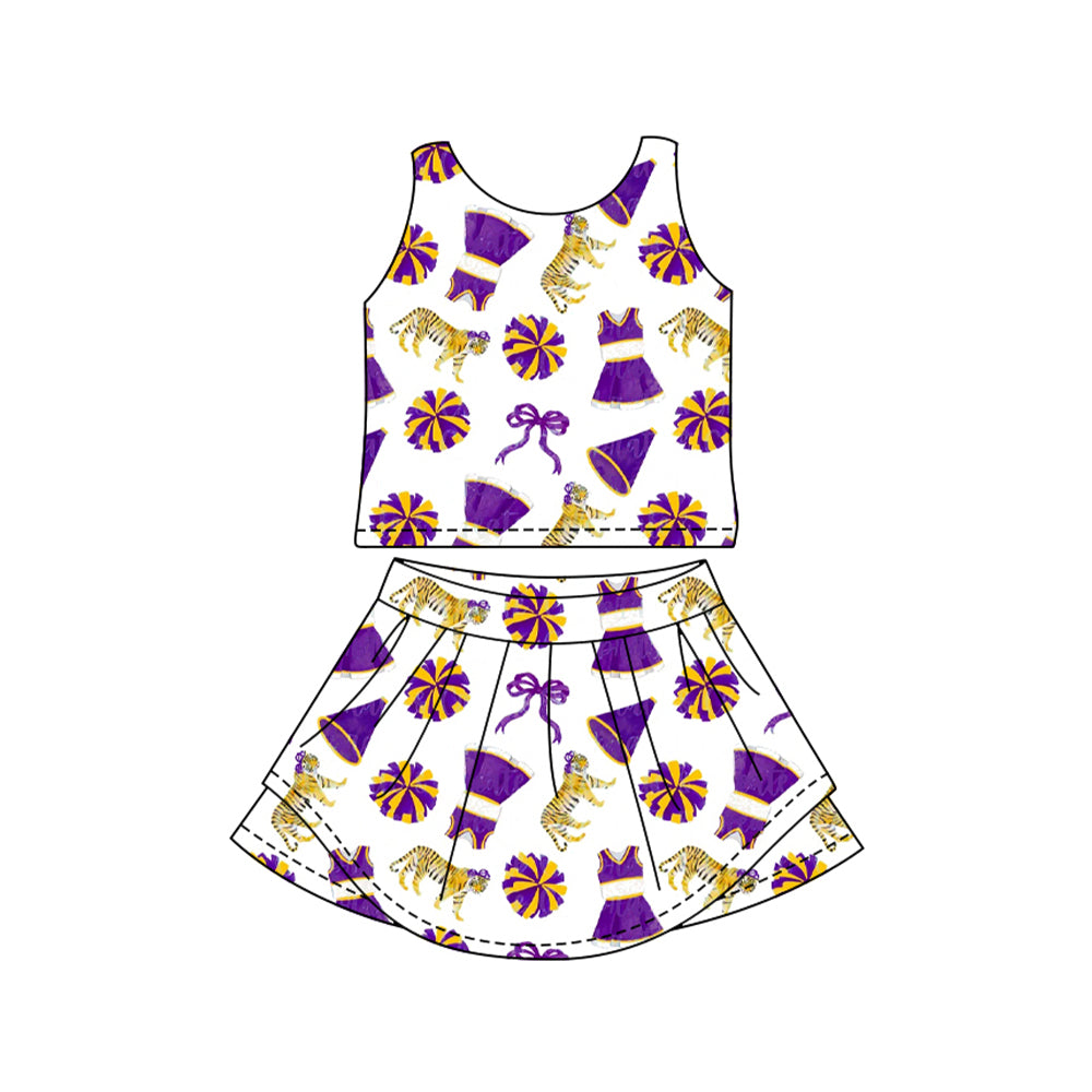 Football tiger team design baby girl summer yoga outfit preorder