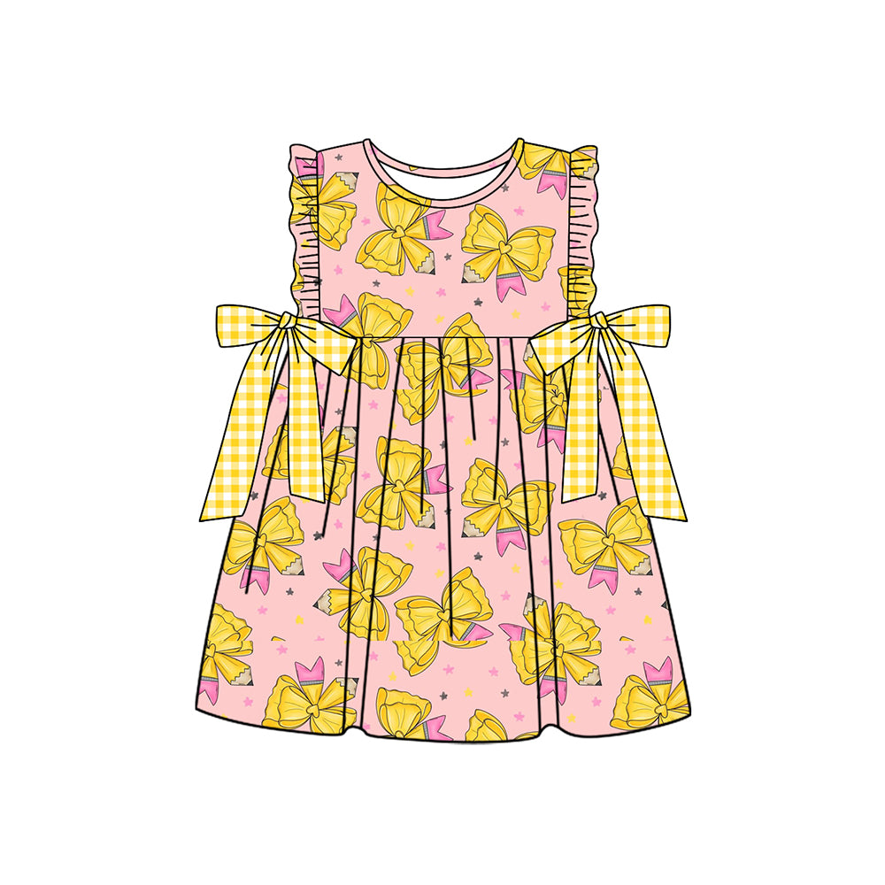 Back to school pencil design girls dress preorder