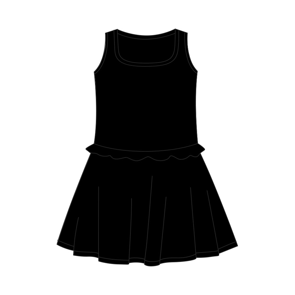Toddle girls black color yoga dress preorder
