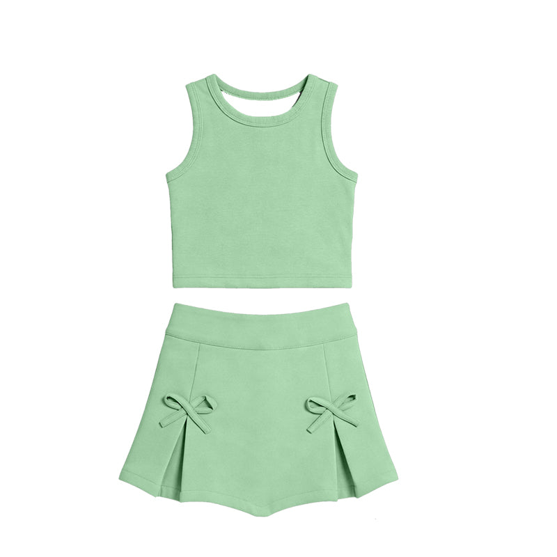 Lime green tank top matching yoga skirts active wear outfit preorder
