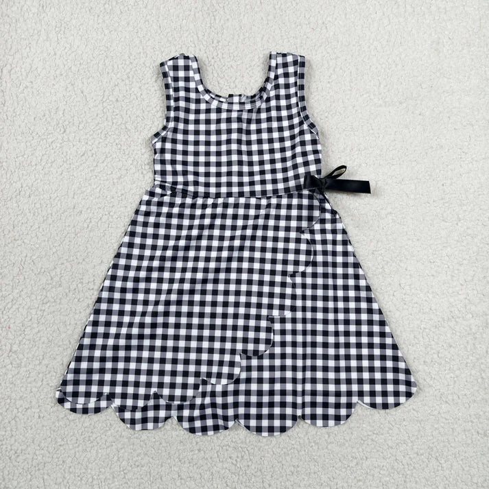 Light Blue plaid design toddle baby girls active wear yoga dress