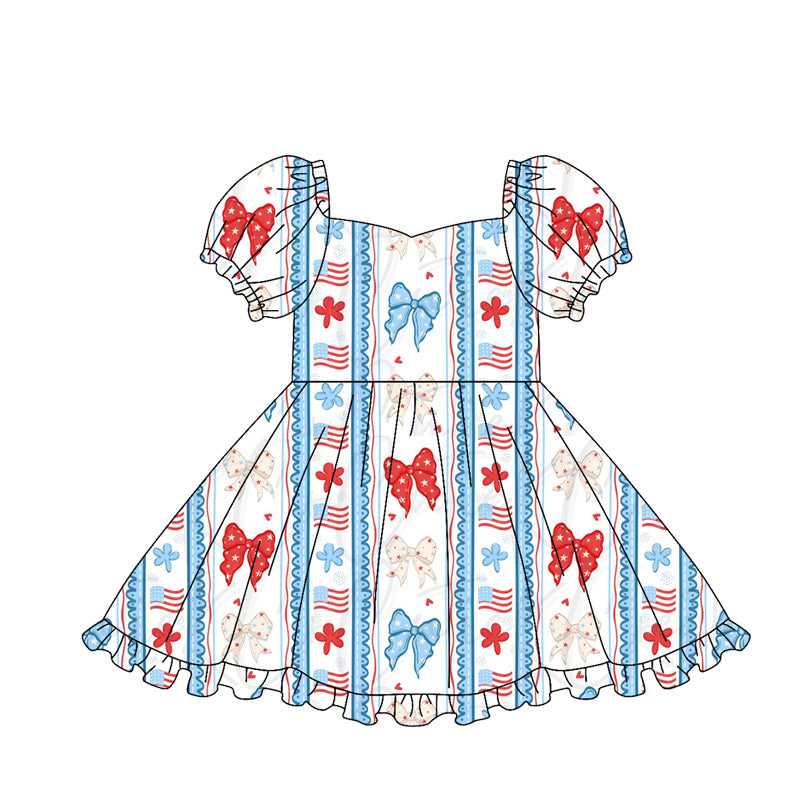Toddle girls America flag July 4th design yoga dress preorder