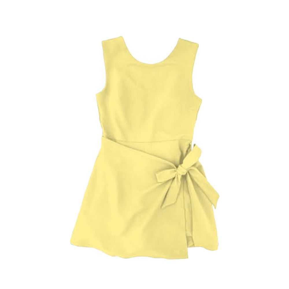 Toddle girls yellow color design summer yoga dress preorder