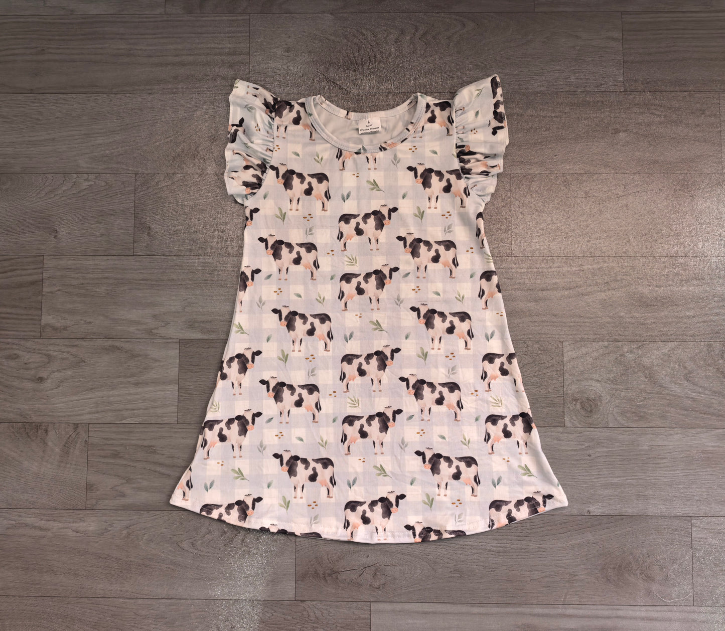 Farm cow print girls summer dress preorder