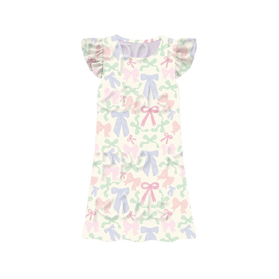 Colorful bow style girls summer dress preorder