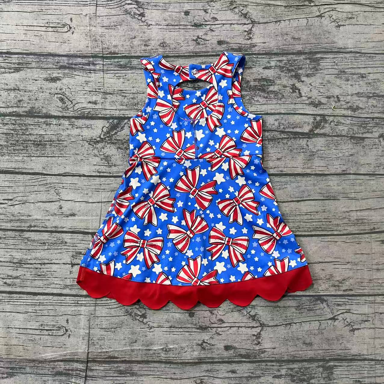 July 4th bow design girls summer yoga dress preorder