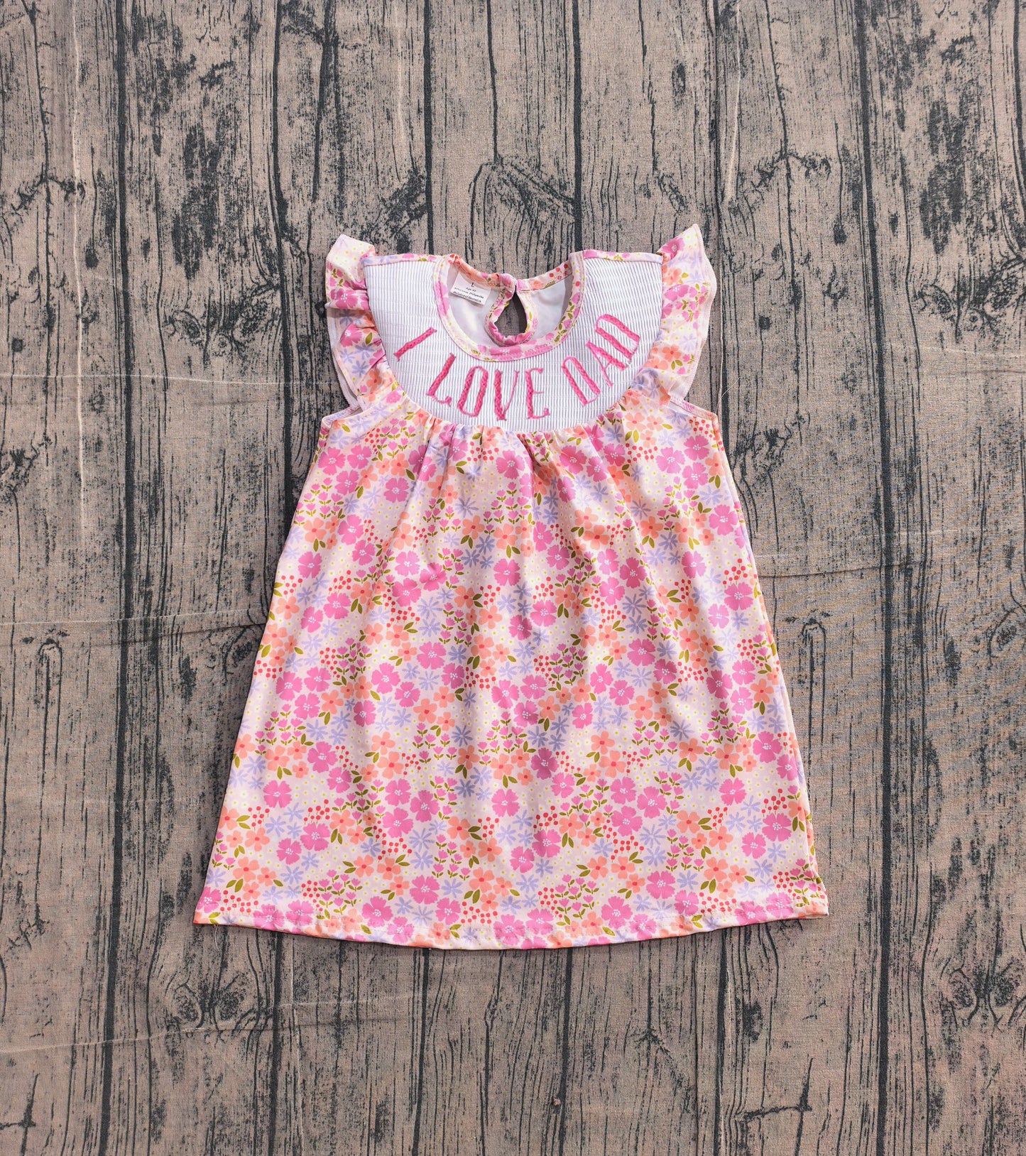 I love dad girls summer floral smocked dress preorder