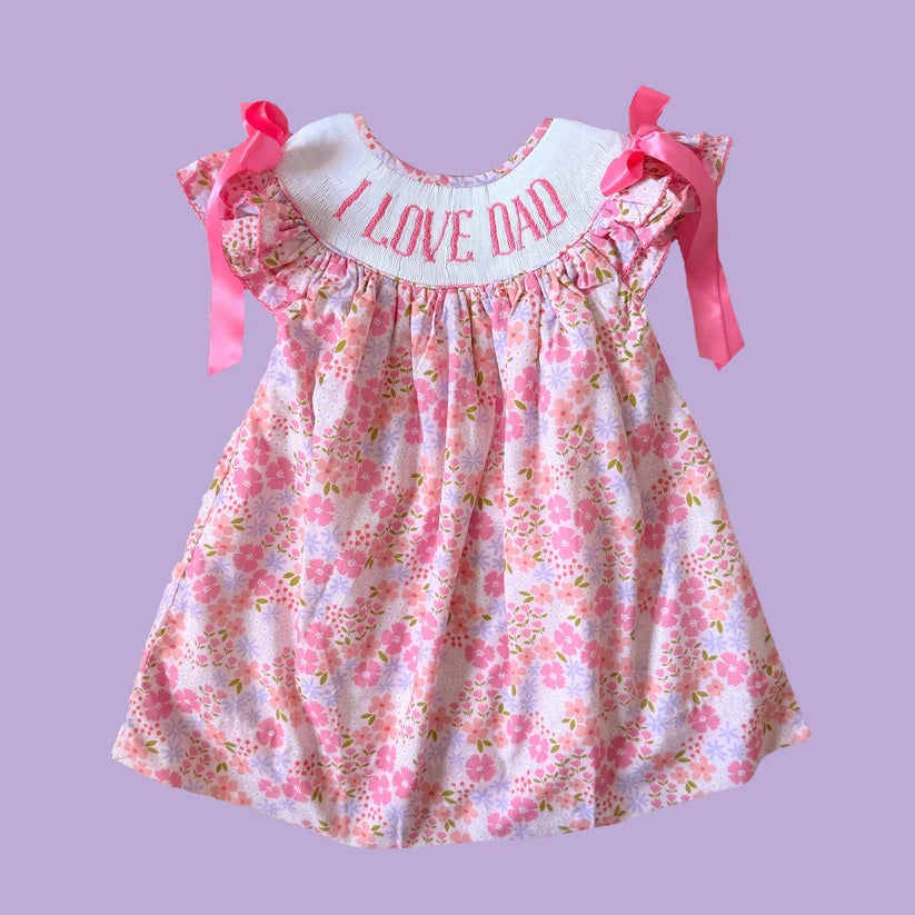 I love dad girls summer floral dress preorder