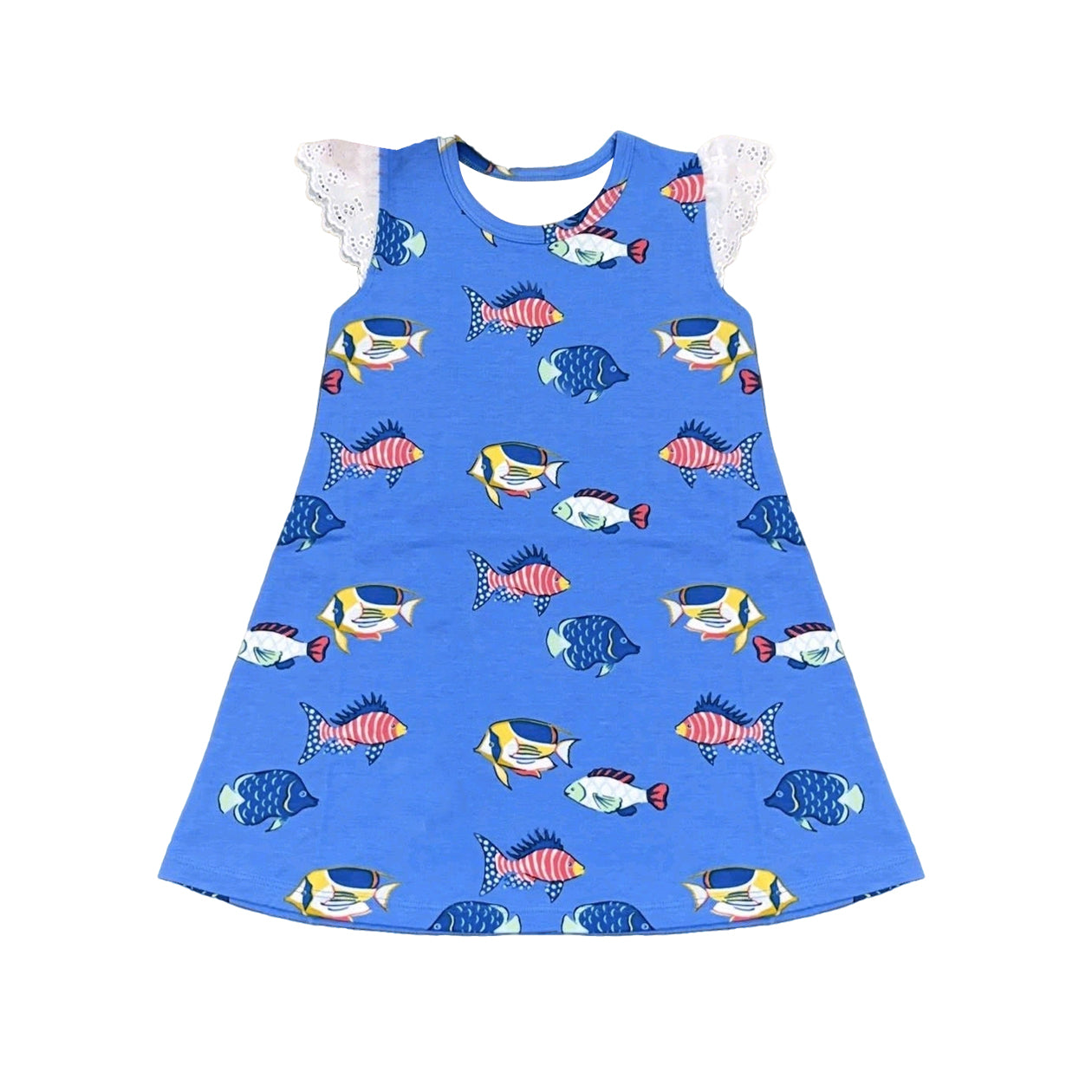 Fish print girls summer dress preorder