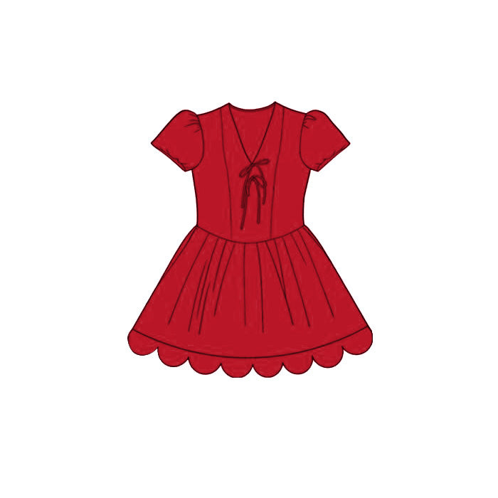 Red color girls summer dress preorder