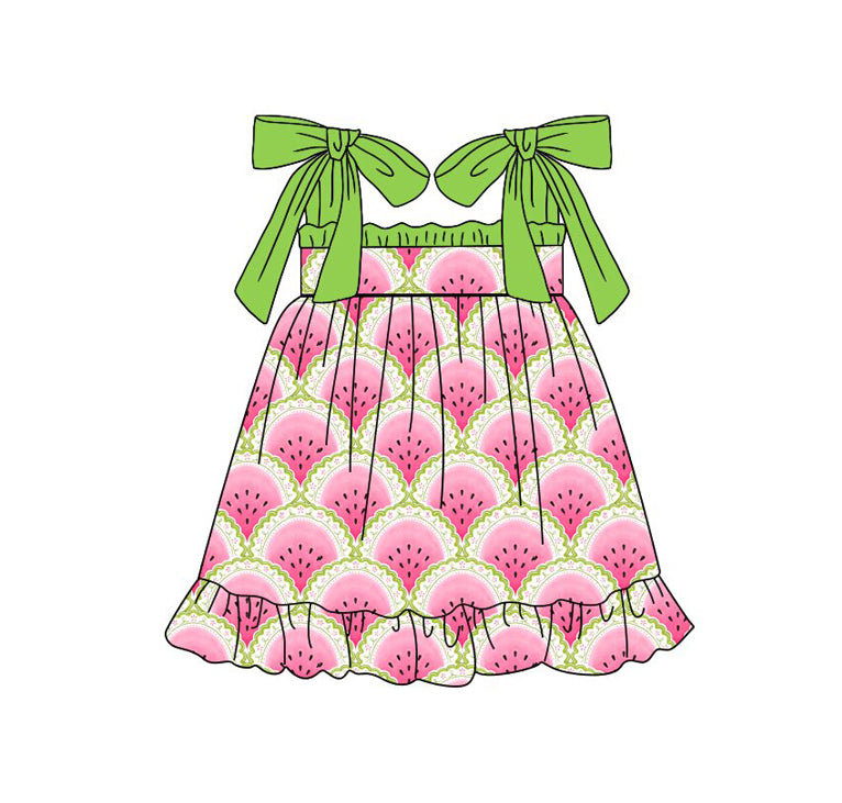 Watermelon print girls summer dress preorder