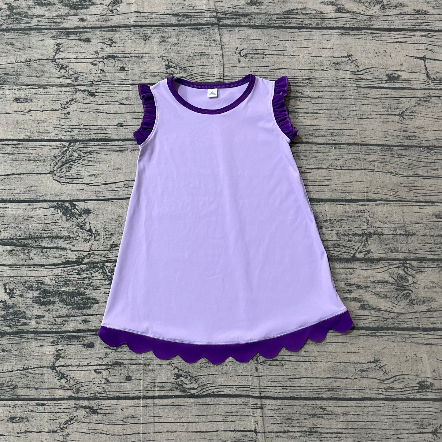 Lavender color purple ruffle girls summer dress preorder