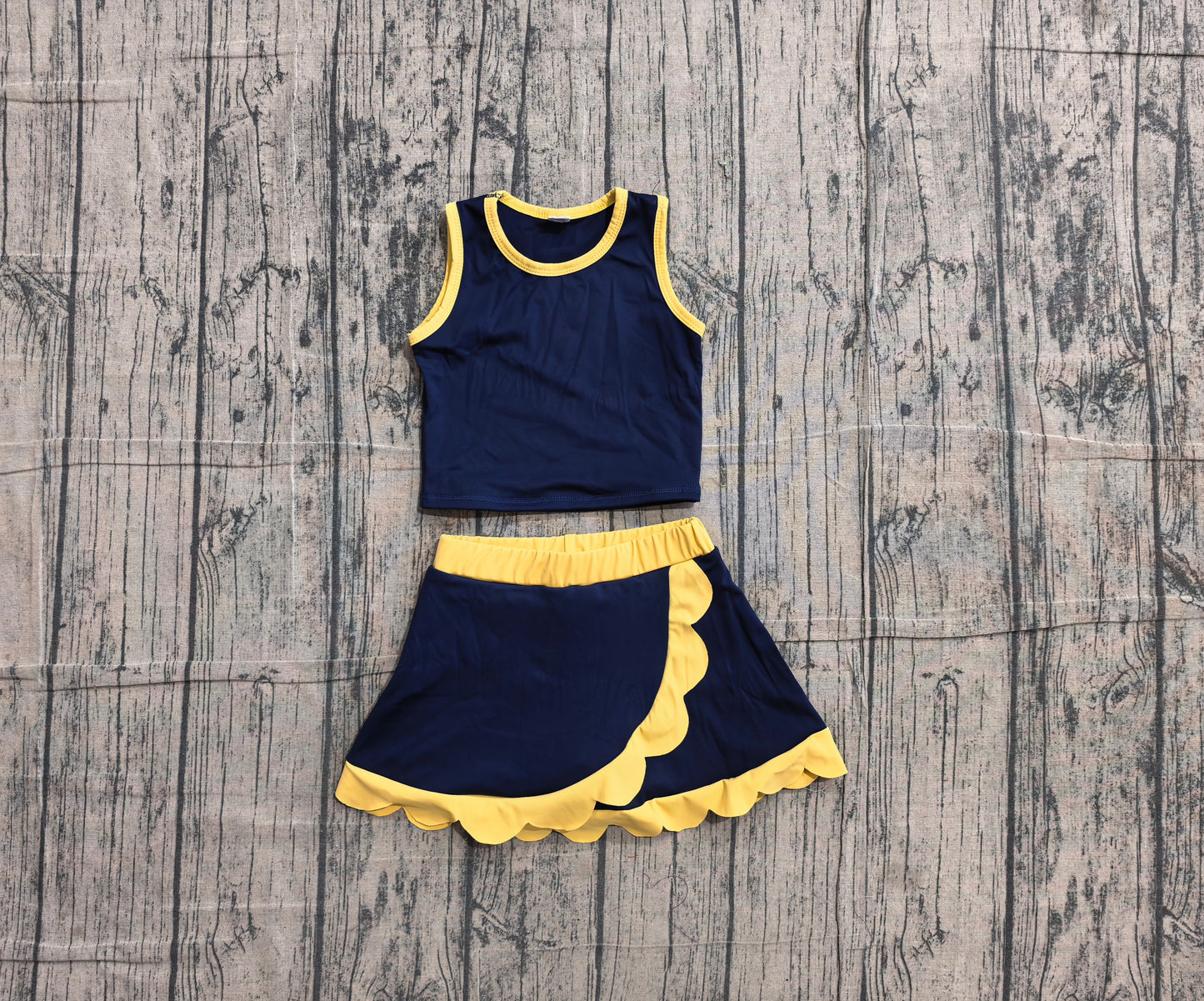 Navy yoga tank top matching skorts girls summer outfit preorder