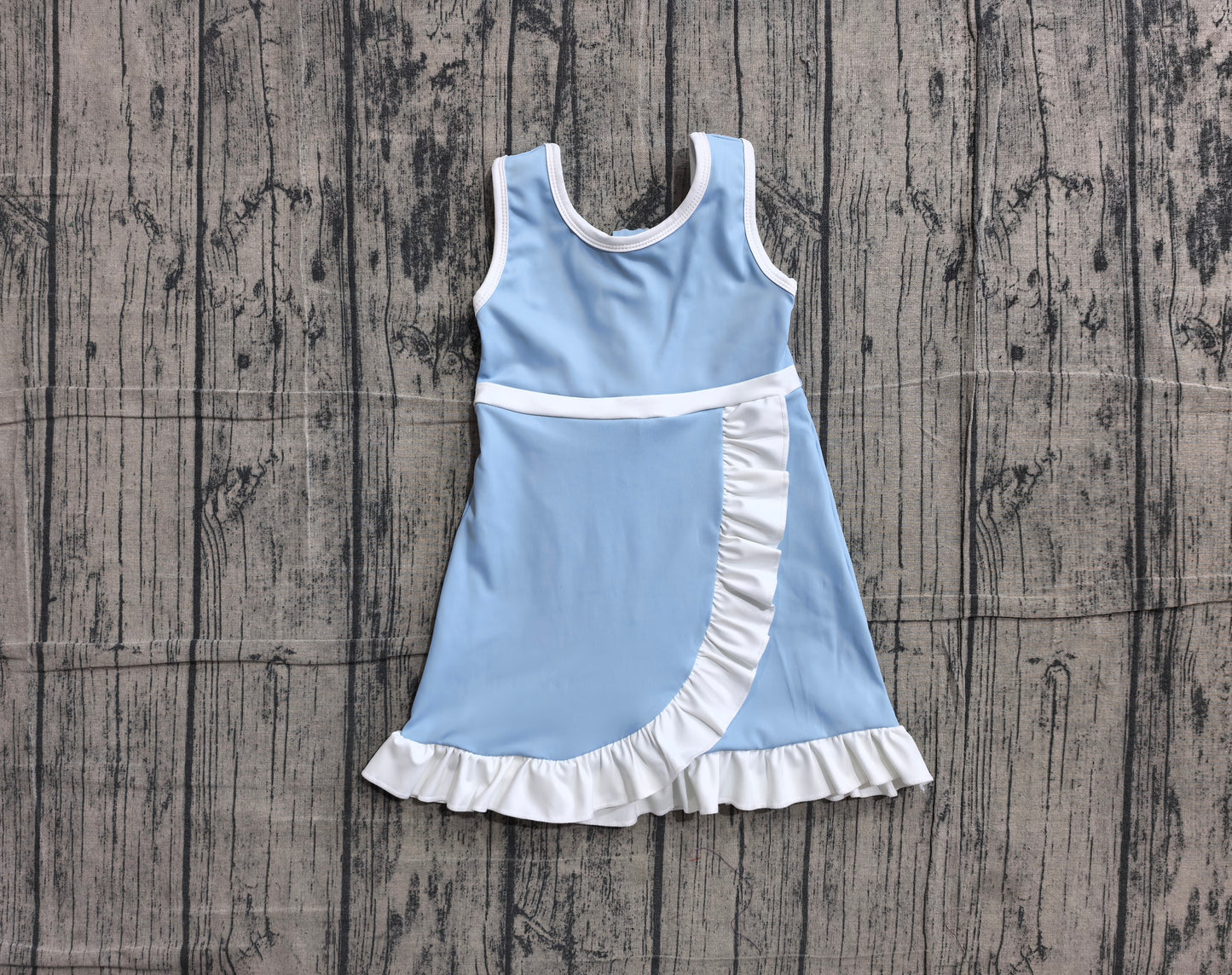 Blue white color girls summer yoga dress preorder