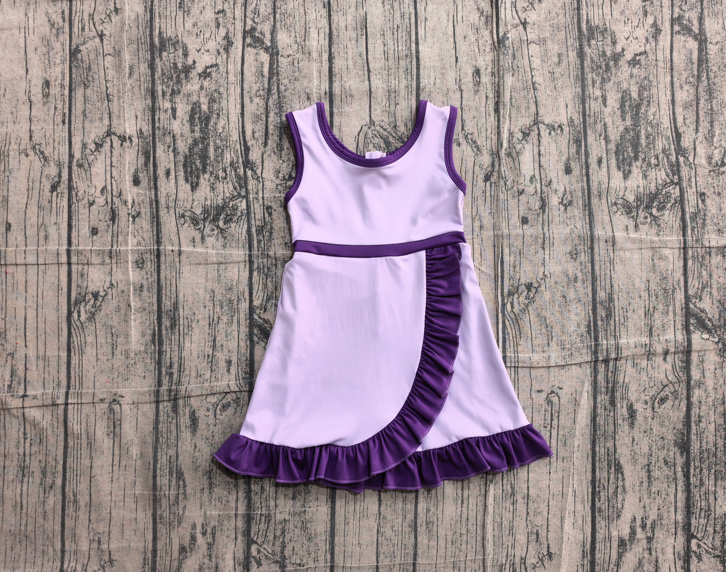 Lavender purple color girls summer yoga dress preorder