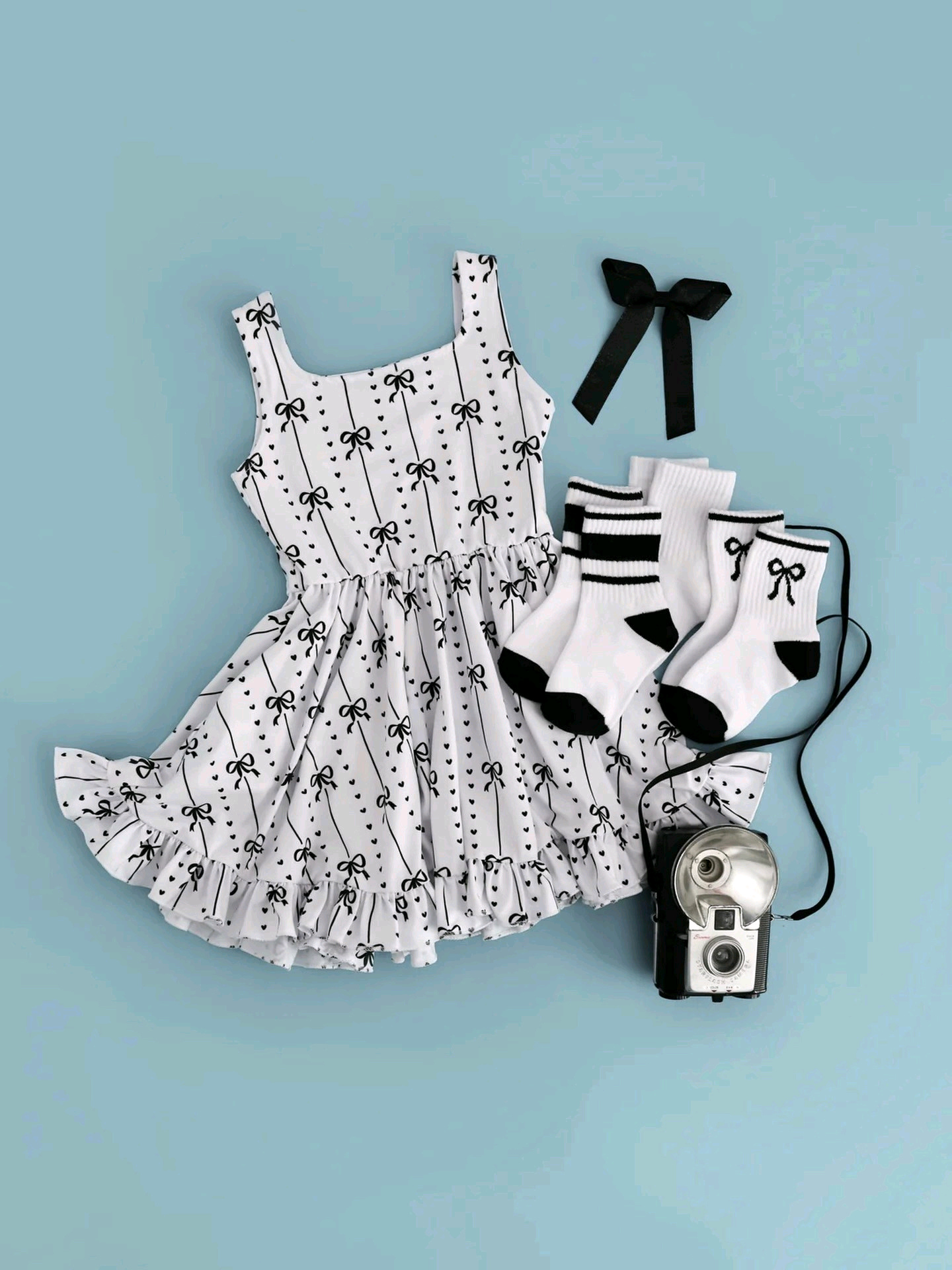 Black bow girls summer dress preorder