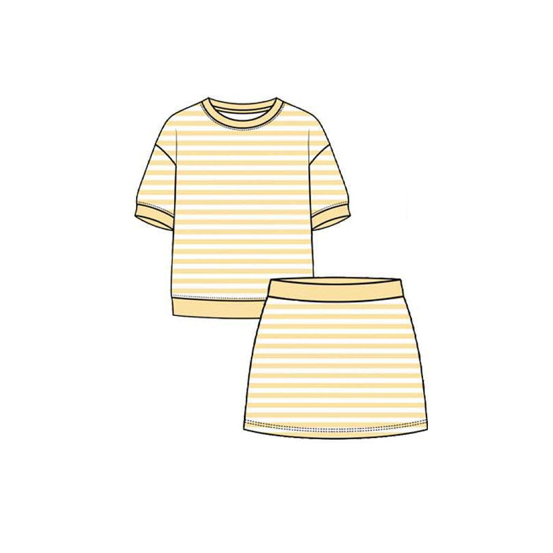 Yellow top matching skorts girls summer yoga outfit preorder