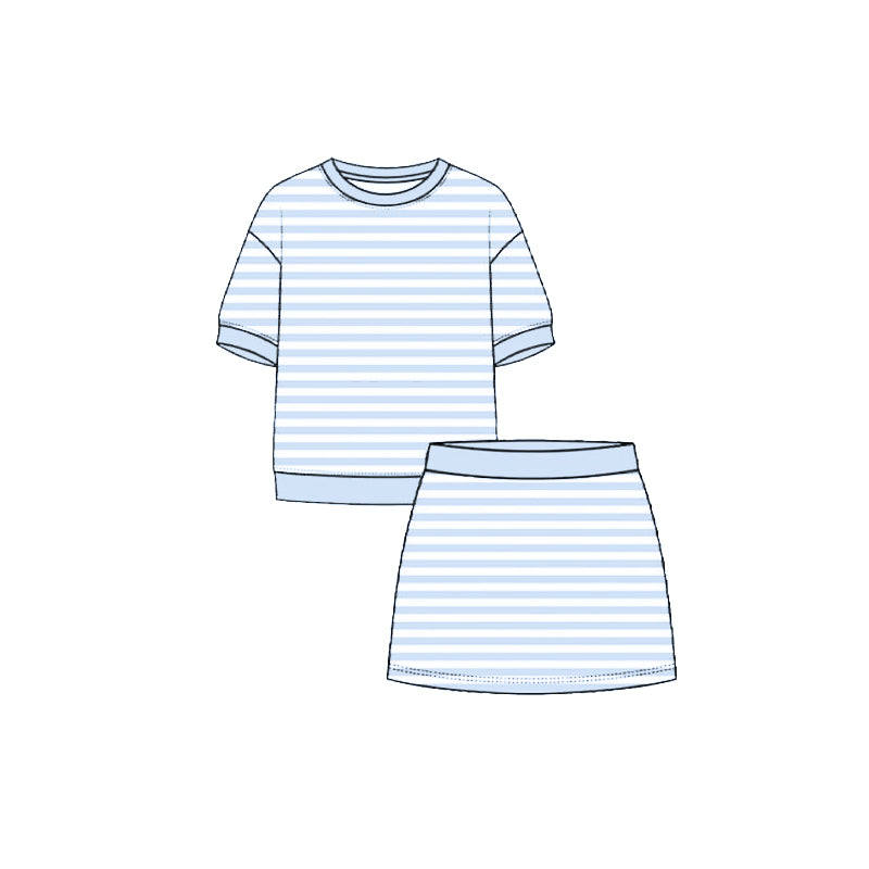 Blue top matching skorts girls summer yoga outfit preorder