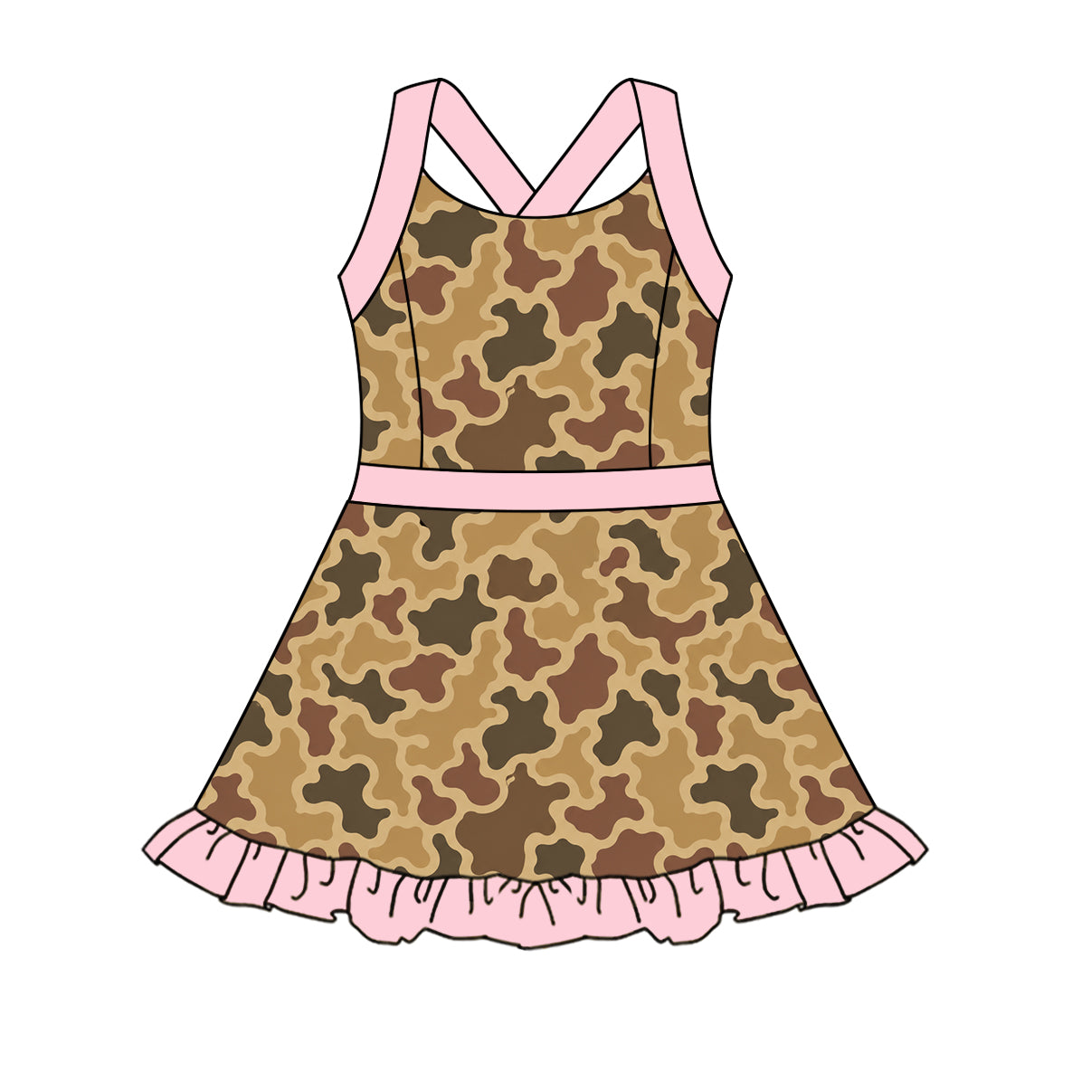 Camo color girls summer yoga dress preorder