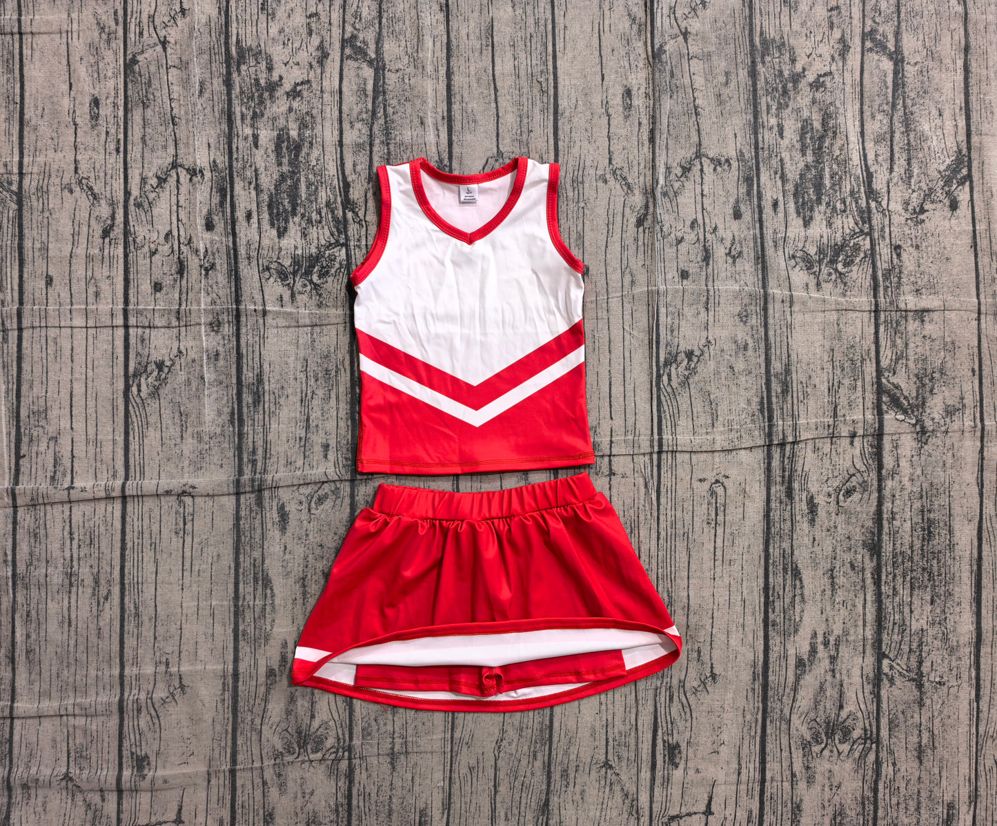 Red top matching skorts girls summer yoga outfit preorder
