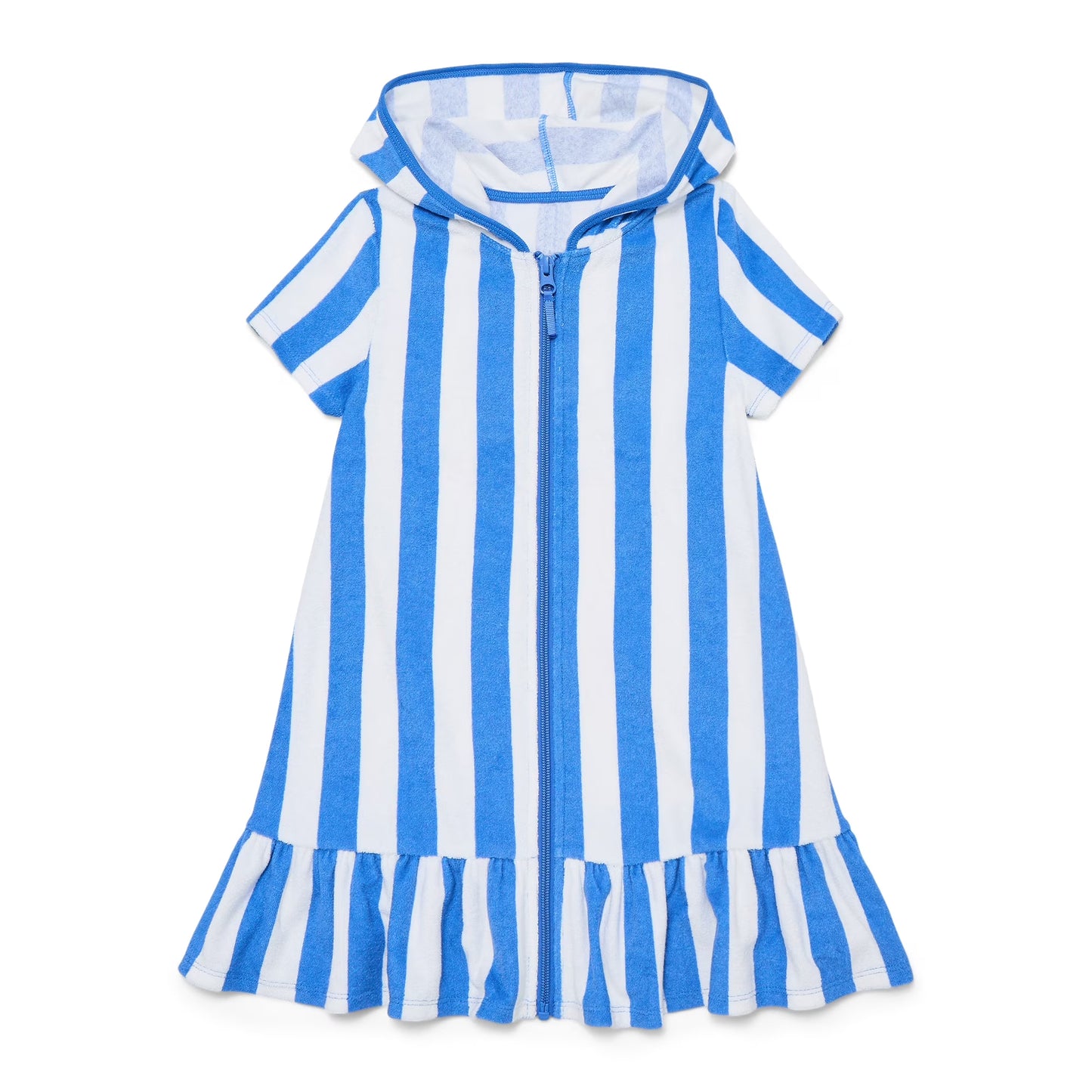Blue stripes color girls summer yoga zip dress preorder