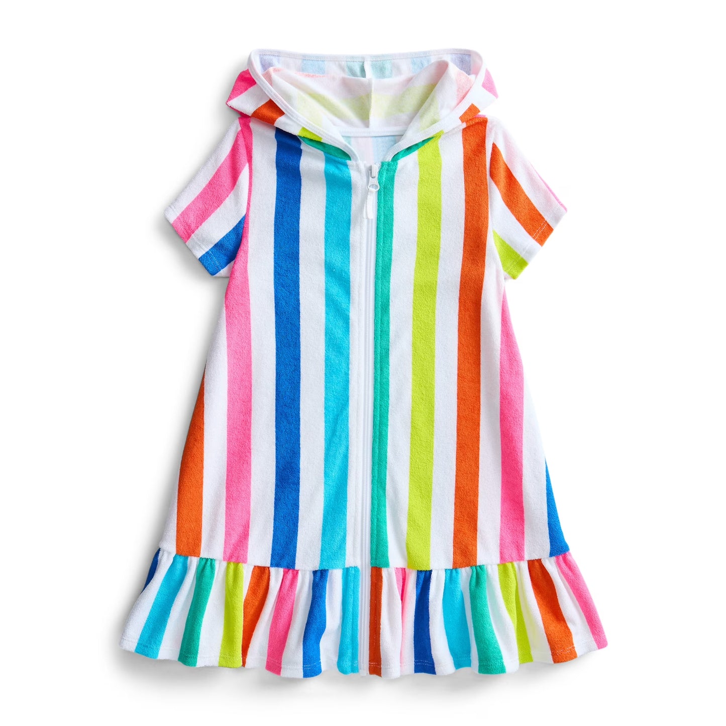 Colorful stripes color girls summer yoga zip dress preorder