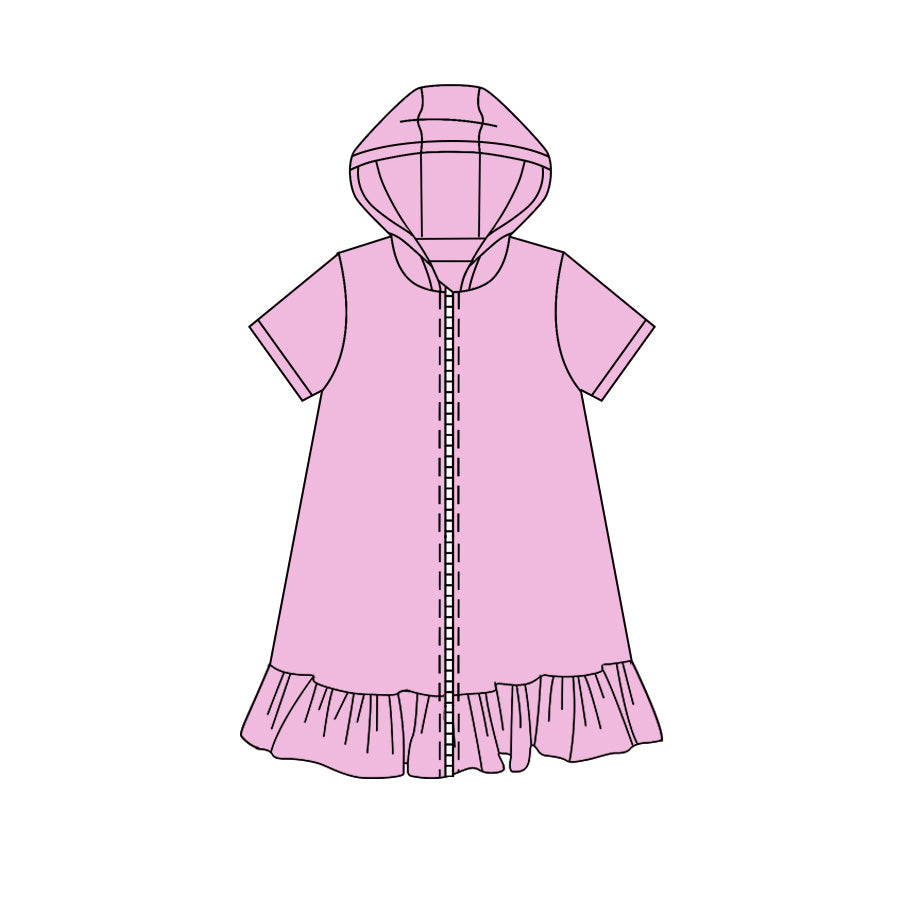 Pink color girls summer yoga zip dress preorder
