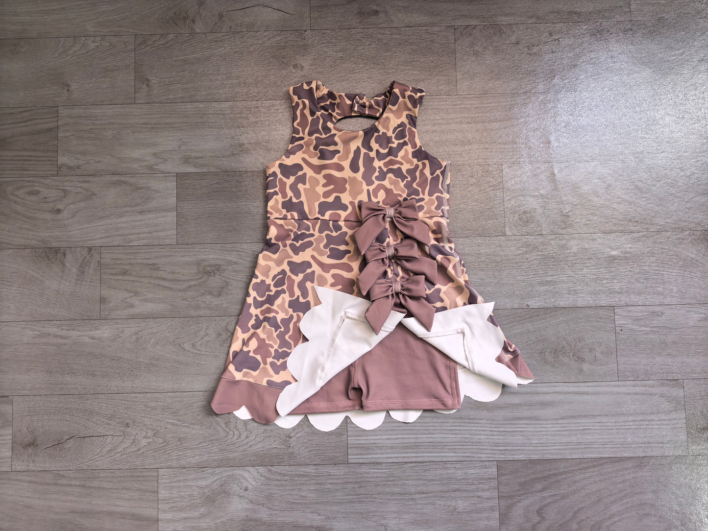 Brown camo color girls summer yoga dress preorder