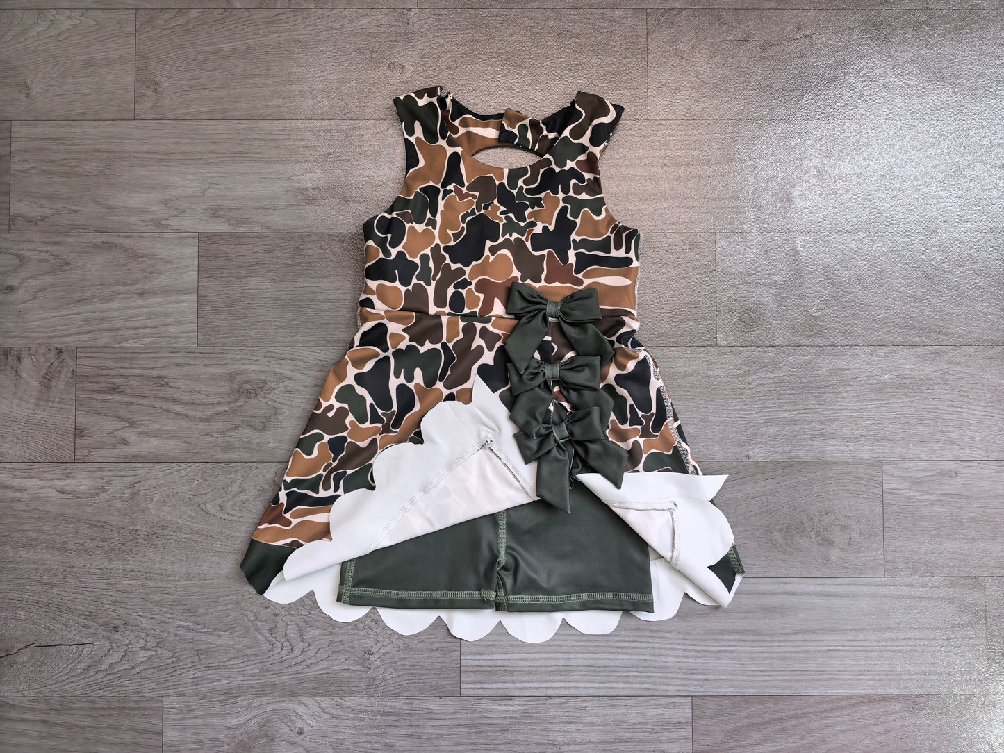 Green camo color girls summer yoga dress preorder