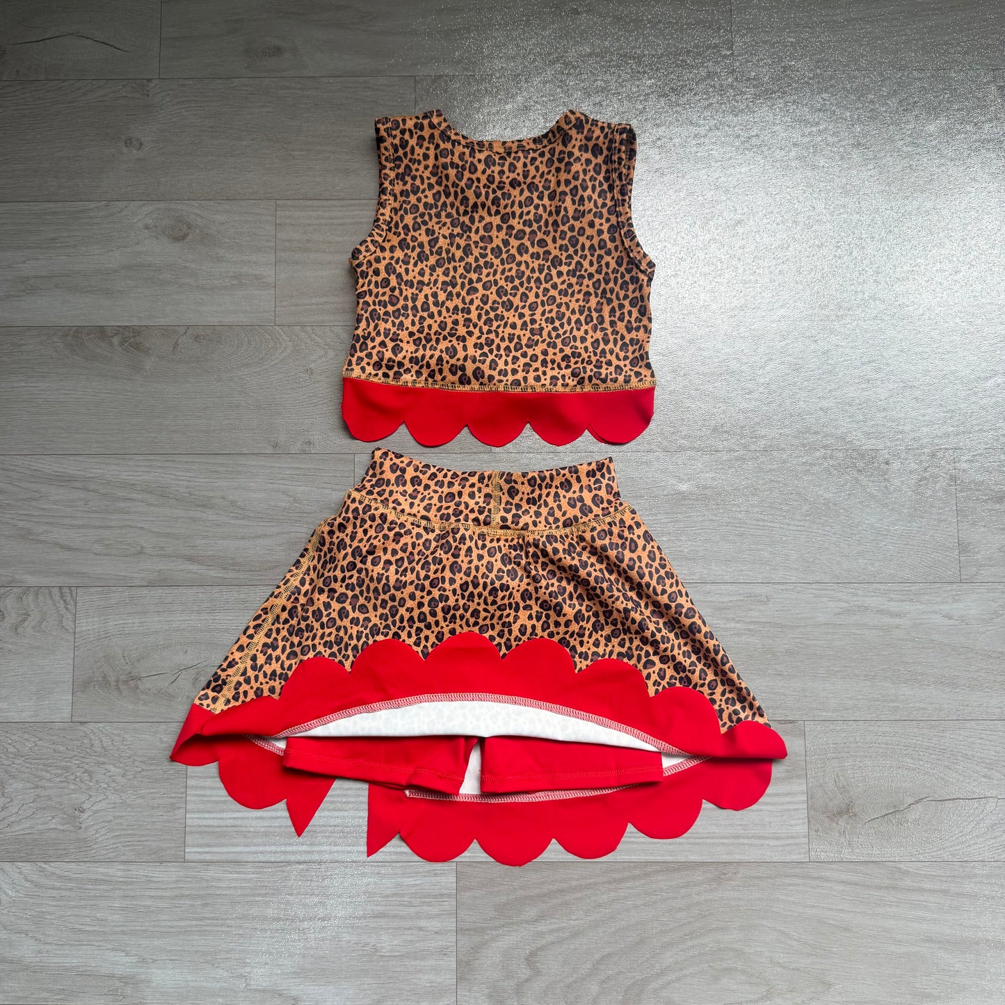 Leopard yoga tank top matching skorts girls summer outfit preorder