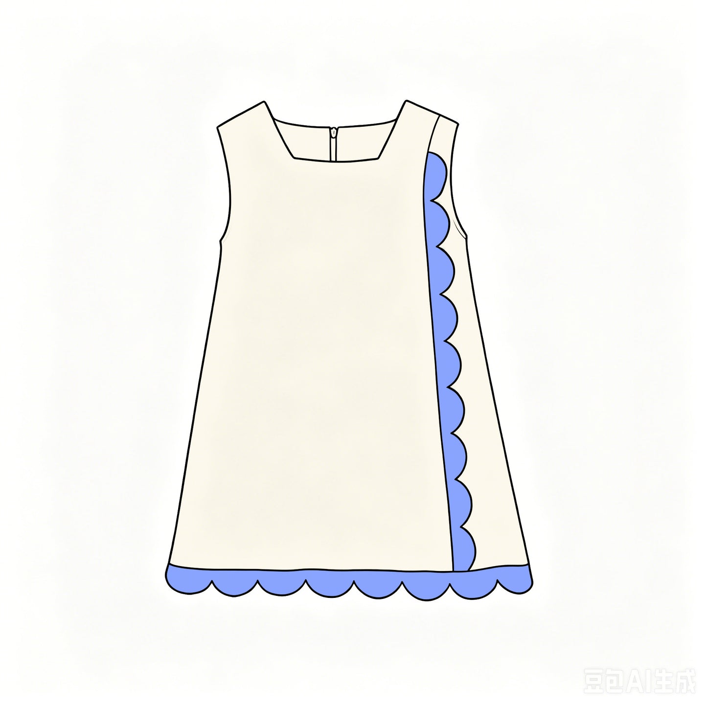 White color girls summer yoga scalloped dress preorder