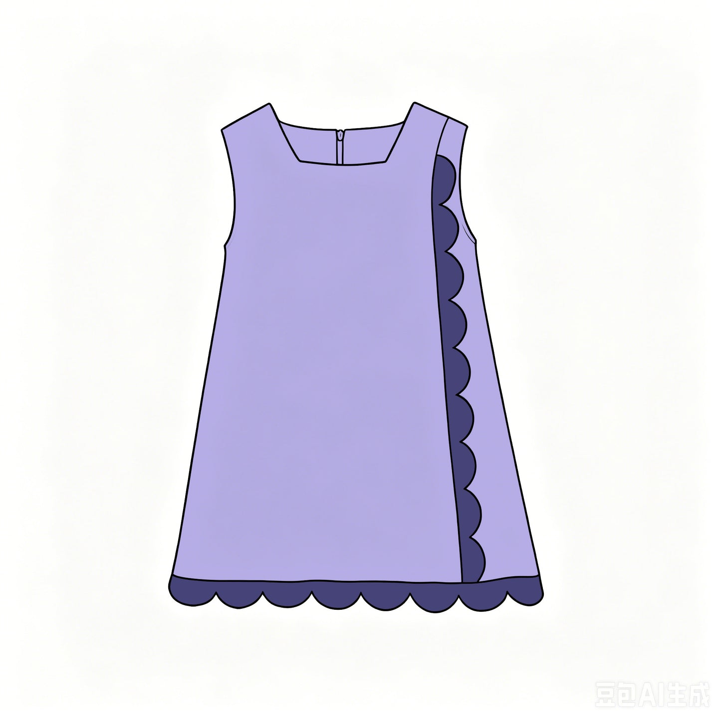 Lavender color girls summer yoga scalloped dress preorder