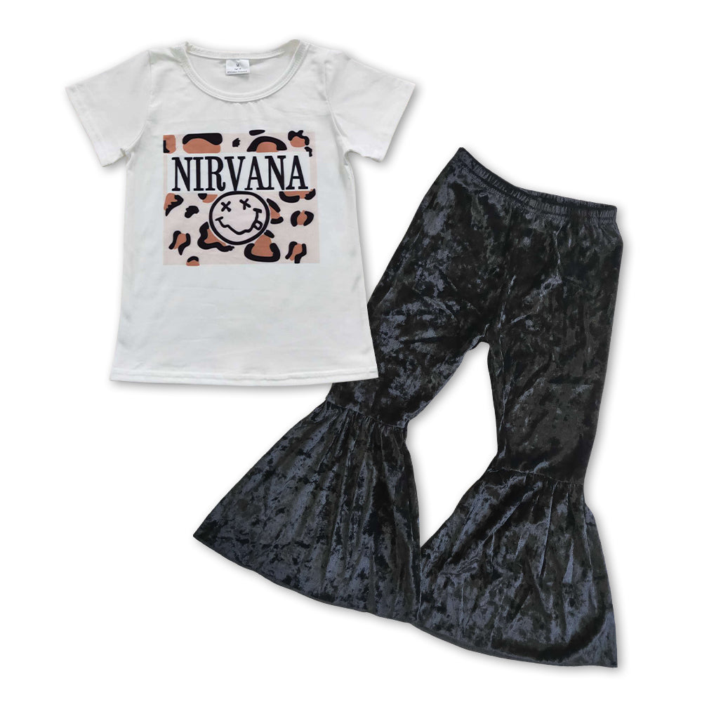 kids boutique top black velvet bell bottoms outfit