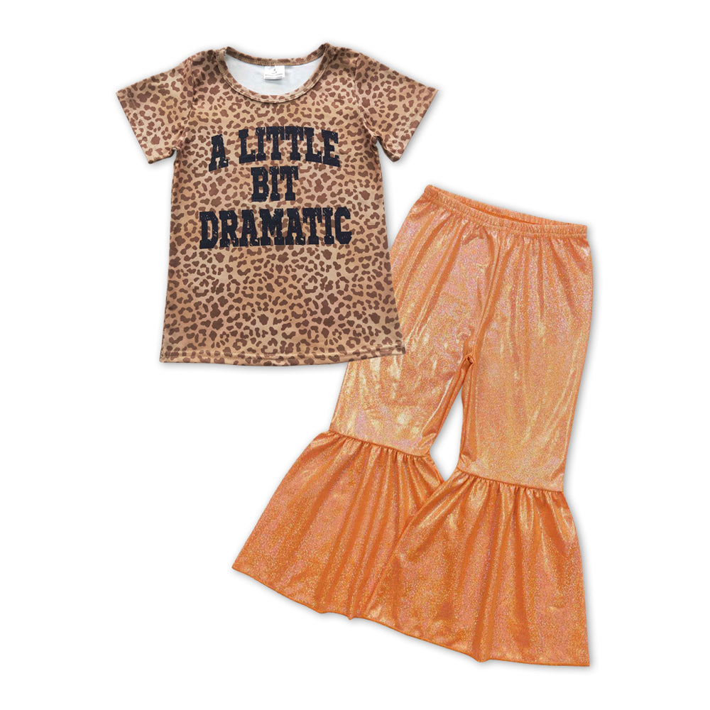 A little bit dramatic leopard top disco bell bottoms boutique outfit wholesale