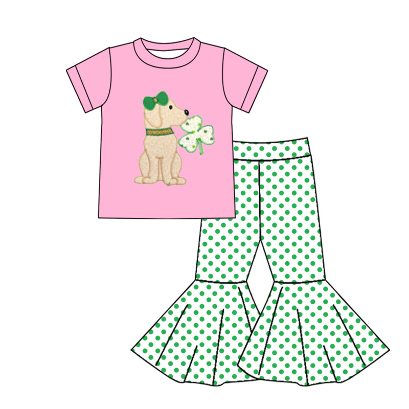 Saint Patrick's Day lucky clover dog print outfit preorder