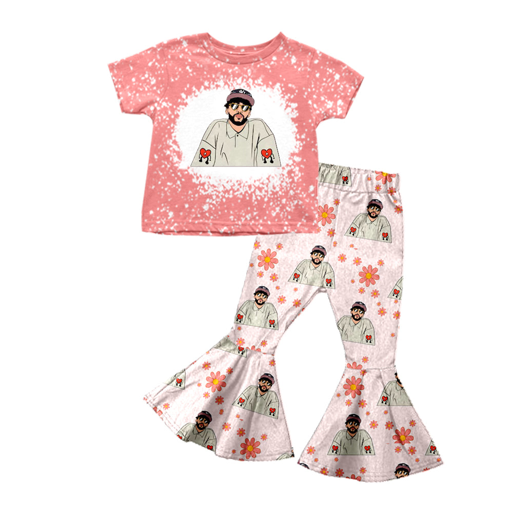 bad bunny popular singer shirt matching bell bottoms wholesale kids clothes preorder
