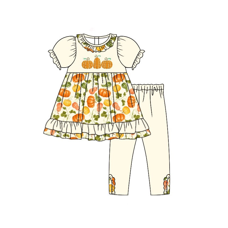 three pumpkins baby girl fall season outfit preorder