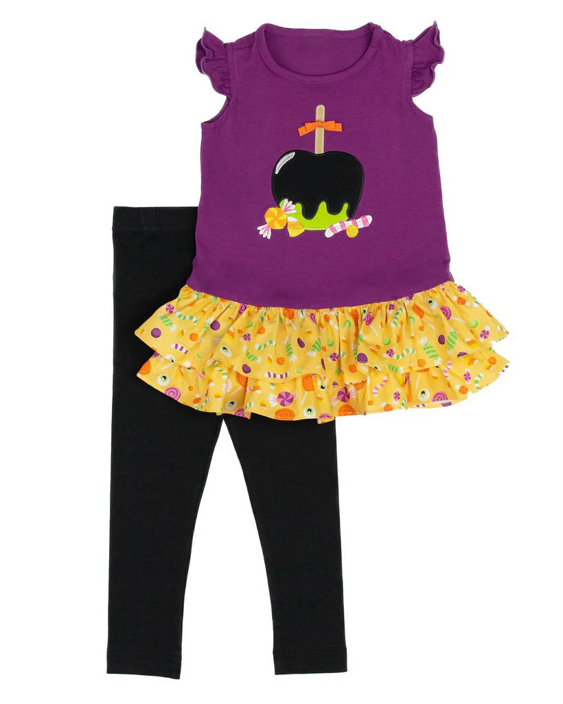Toddle Baby Girls Halloween Pumpkin Candy Corn Matching Clothing Set Preorder