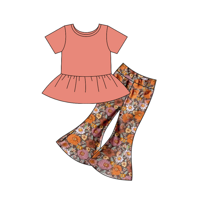 Wholesale boutique floral bell bottoms outfit preorder