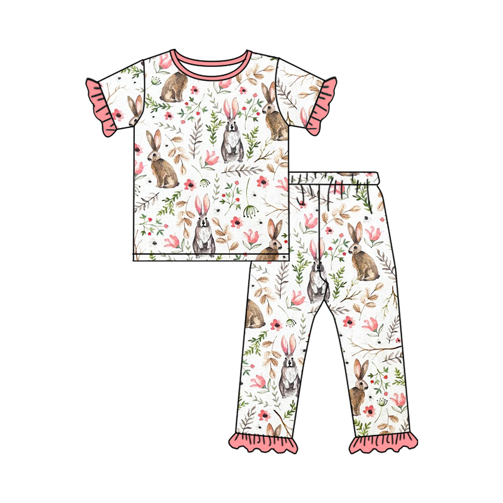 Toddle baby girls Easter rabbit short sleeve clothing set preorder