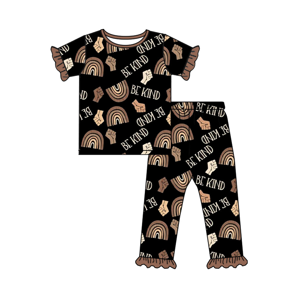 Toddle baby girls be king rainbow print short sleeve clothing set preorder