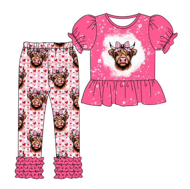Highland cow top matching pants Valentines day clothes preorder