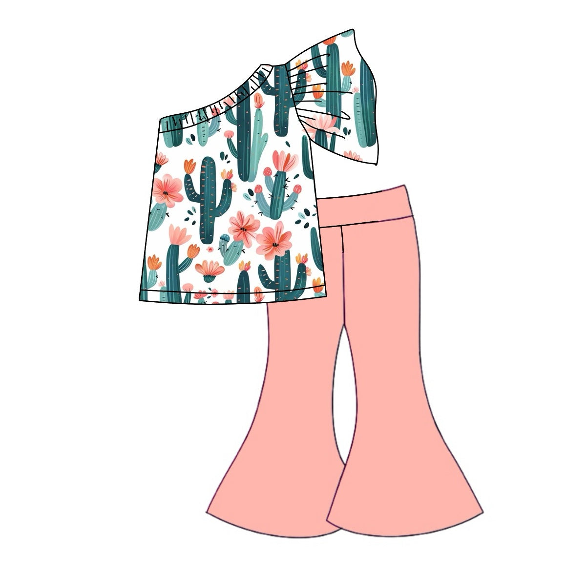 Cowgirl western cactus print matching outfit preorder
