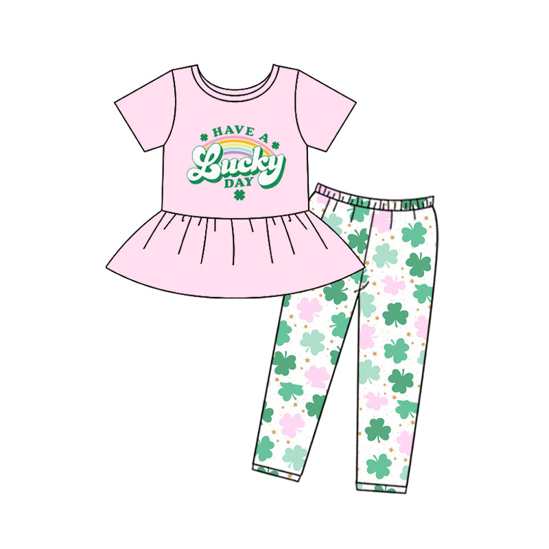 Saint Patrick's Day lucky charm girls clothing set preorder