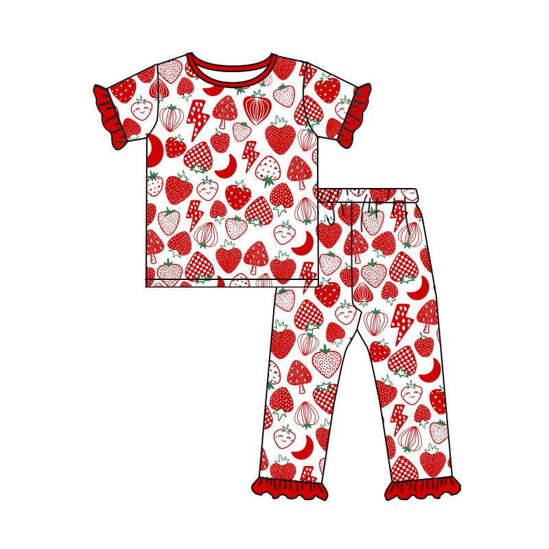 Baby girls strawberry top matching pants 2pcs outfit preorder