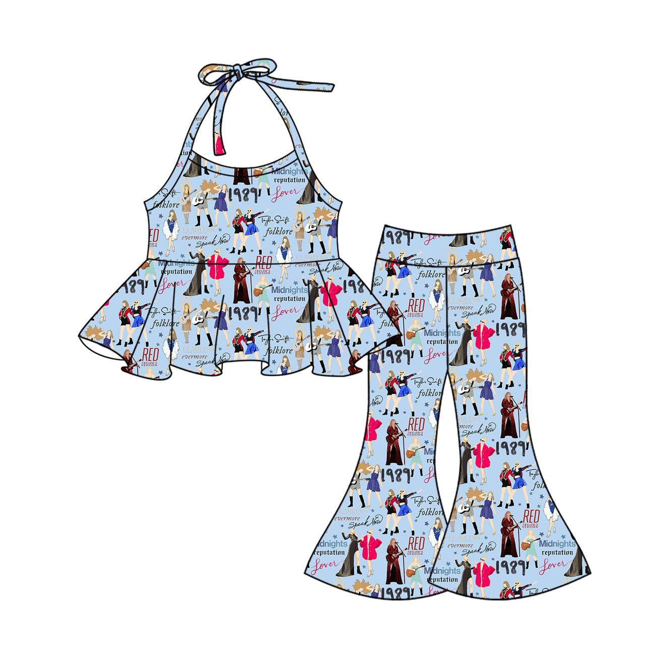 Country music singer summer bell bottom clothes set preorder