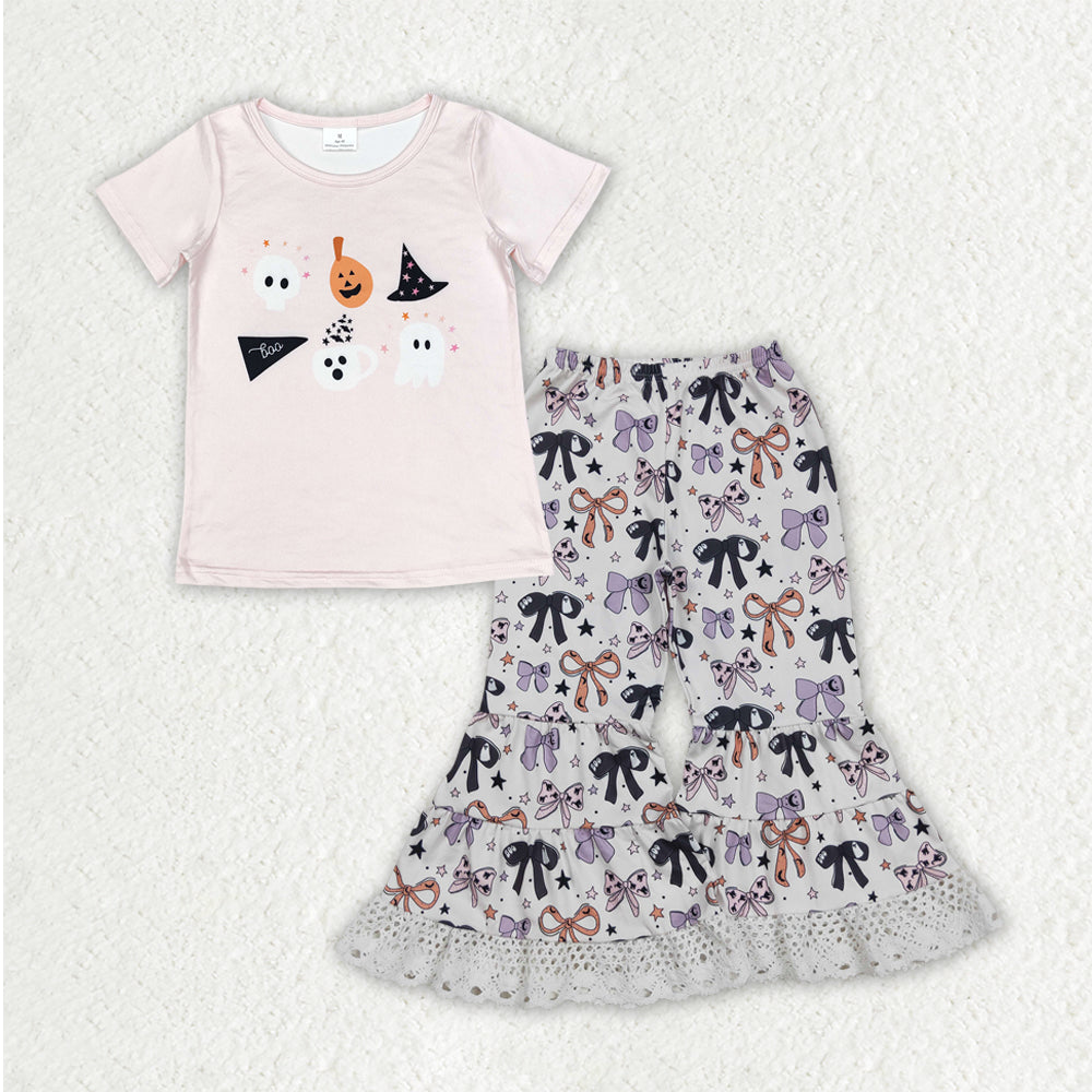 Halloween ghost shirt matching pants girls clothes